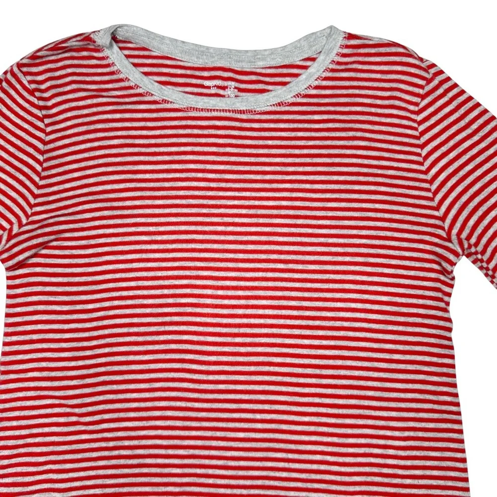 Gap SOFT Red And‎ Grey Stripe Tee
